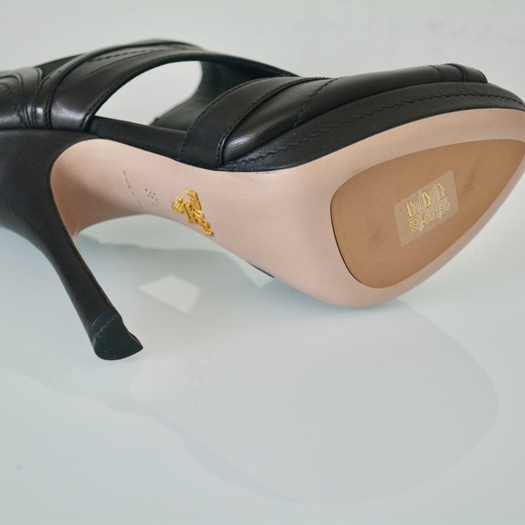 New Authentic Prada Leather Platform Pumps Shoes - Picture 6 of 8